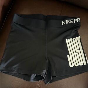 Nike Black Women’s Bike Shorts with White Side Graphic